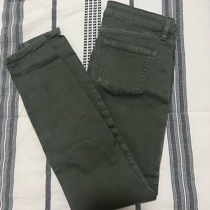 Buffalo cargo green skinny jeans | high waisted